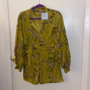 Nothing Fancy Mustard Blouse Medium